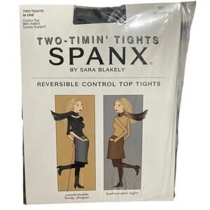 NWT - SPANX Two-Timin' Reversible Brown/Black Tights